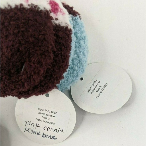 Lot of 2 Free Press Legwear Cozy Sock Set Pink Striped Owls Womens One Size - Picture 7 of 8